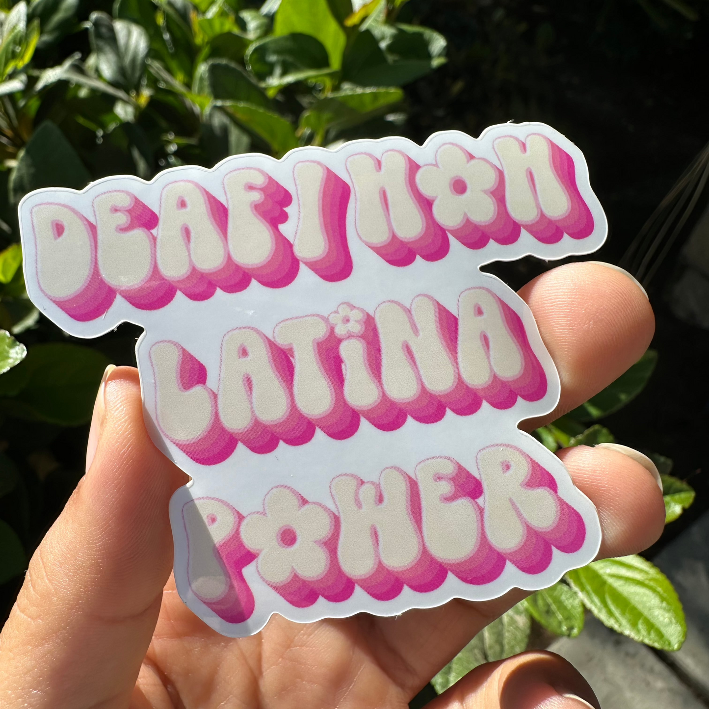 Deaf Latina Power Sticker