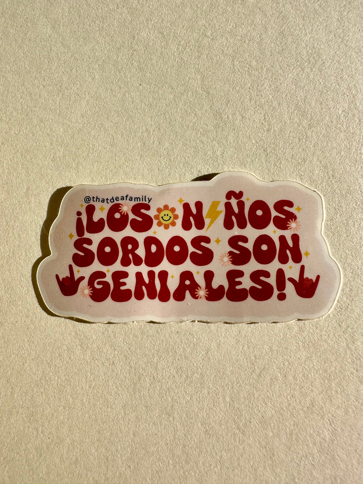 Deaf Kids Rock! Spanish Version Sticker