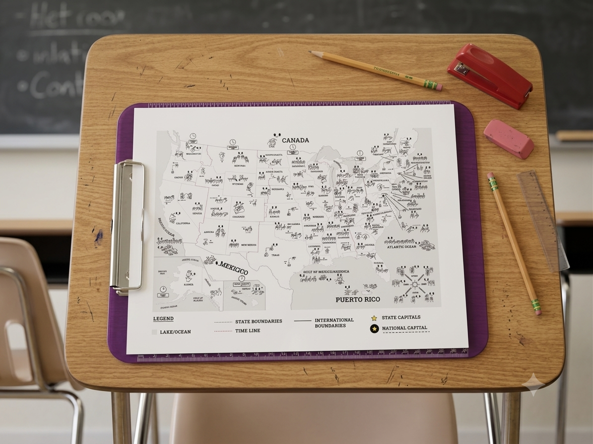 ASL U.S. Map PDF [Digital Download & Print at Home]